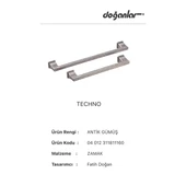 Doğanlar Techno 224 mm Mobilya Kulp Antik Gümüş thumbnail 3