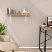 L Konsol Duvar Rafı - Duvara Monte Raf  Meşe 30x60 cm thumbnail 2