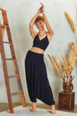 Drape Detay Beli Lastikli Şalvar Pantolon thumbnail 2