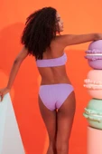 Lila Fitilli Straplez Tek Üst Bikini thumbnail 4