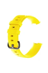 Fitbit Charge 4 Uyumlu Small Beden(s Sıze) Silikon Kordon Sarı thumbnail 1