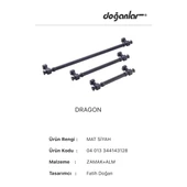 Doğanlar Dragon 192 mm Mobilya Kulp Mat Siyah thumbnail 3