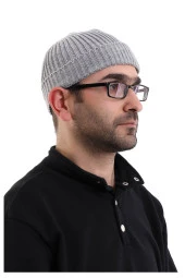 Orlon Katlamalı Takke - Gri thumbnail 2