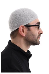 Bambu Namaz Takkesi - Gri thumbnail 4