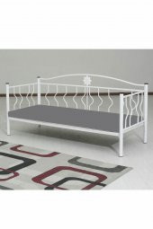 Metalia Elips Minderli Sofa Sedir Beyaz thumbnail 2