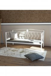 Metalia Elips Minderli Sofa Sedir Beyaz thumbnail 5