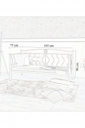 Metalia Elips Minderli Sofa Sedir Beyaz thumbnail 6