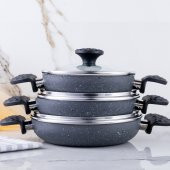 Meşeler Granit 3’lü Omlet Set -Gri thumbnail 1