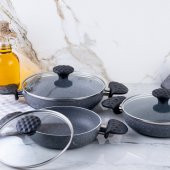 Meşeler Granit 3’lü Omlet Set -Gri thumbnail 2