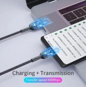 Essager Led Işıklı 3.0A 1Metre Type-C Şarj Data Kablosu thumbnail 2