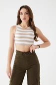Zhlbutik Çizgili Triko Atlet thumbnail 10