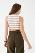 Zhlbutik Çizgili Triko Atlet thumbnail 12