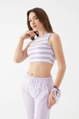 Zhlbutik Çizgili Triko Atlet thumbnail 5