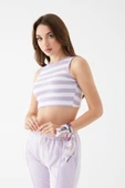 Zhlbutik Çizgili Triko Atlet thumbnail 3