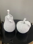 Dekoratif 2'li elma armut biblo polyester thumbnail 2