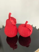 Dekoratif 2'li elma armut biblo polyester thumbnail 3