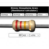OEM 22 Kr (Kiloohm) Direnç 1/4 Watt (5 Adet) thumbnail 1
