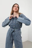 Kadın Oversize Jean Tulum Mavi thumbnail 2