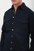 Erkek Oversize Jean Gömlek Lacivert thumbnail 7