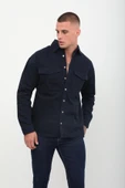 Erkek Oversize Jean Gömlek Lacivert thumbnail 4