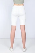Kadın Beyaz Bermuda Jean Şort thumbnail 5