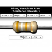 OEM 39 Kr (Kiloohm) Direnç 1 Watt (5 Adet) thumbnail 1