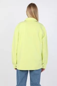 Kadın Oversize Jean Gömlek Neon Yeşil thumbnail 9