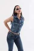 Banny Jeans Kadın Mavi Yelek thumbnail 1