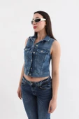 Banny Jeans Kadın Mavi Yelek thumbnail 5
