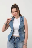 Kadın Taşlı Slim Fit Yelek thumbnail 5