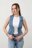 Kadın Taşlı Slim Fit Yelek thumbnail 6