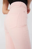 Kadın Basic Paçası Kesik Jean Pantolon Pembe thumbnail 6