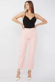 Kadın Basic Paçası Kesik Jean Pantolon Pembe thumbnail 2