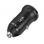 Linktech C484e 30W PD Type-C + USB Araç İçi Şarj Adaptörü (Başlık) Siyah thumbnail 2