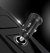 Linktech C484e 30W PD Type-C + USB Araç İçi Şarj Adaptörü (Başlık) Siyah thumbnail 3