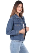 Blue White Cepli Kadın Jean Ceket thumbnail 3