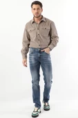 Erkek Regular Fit Jean Pantolon Mavi thumbnail 3