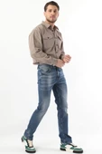 Erkek Regular Fit Jean Pantolon Mavi thumbnail 4