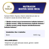 Nutraxin Biotin 5000 mcg 30 Tablet thumbnail 2