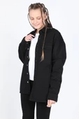 Kadın Oversize Jean Gömlek Siyah thumbnail 6