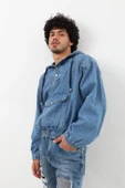 Erkek Jean Sweatshirt Mavi thumbnail 5