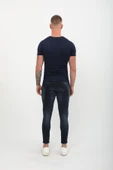 Erkek Skinny Fit  Destroy Lacivert thumbnail 6