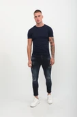 Erkek Skinny Fit  Destroy Lacivert thumbnail 3