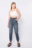 Kadın Lastikli Jogger Pantolon Mavi thumbnail 2