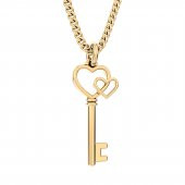 Chocli 18 Ayar Altın Kaplama Love Key Kolye thumbnail 1