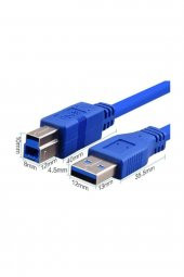 USB 3.0 Type A-B M Printer Kablosu - 60cm thumbnail 3