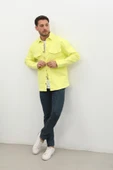 Erkek Oversize Jean Gömlek Neon Yeşil thumbnail 3