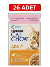 Purina catchow adult somon ve yeşil fasulyeli kedi ıslak maması 85gr 26 adet kedi yaş mama pouch thumbnail 1