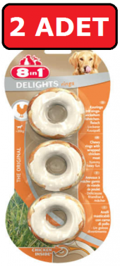 8 in1 kemik Delight Ring Tavuklu 2 Adet Ödül Kemiği S 119 Gr köpek ödül kemik thumbnail 1