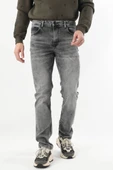 Erkek Regular Fit Jean Pantolon Gri thumbnail 7